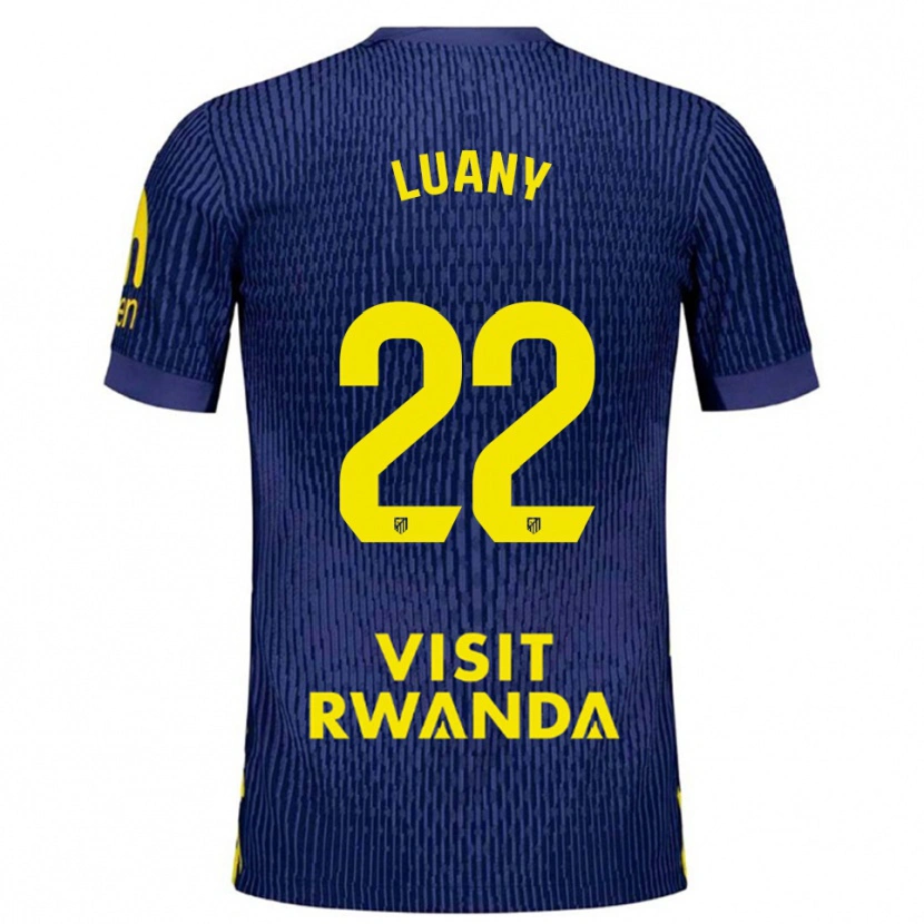 Danxen Kinderen Luany Vitória Da Silva Rosa #22 Marineblauw Geel Uitshirt Uittenue 2025/26 T-Shirt