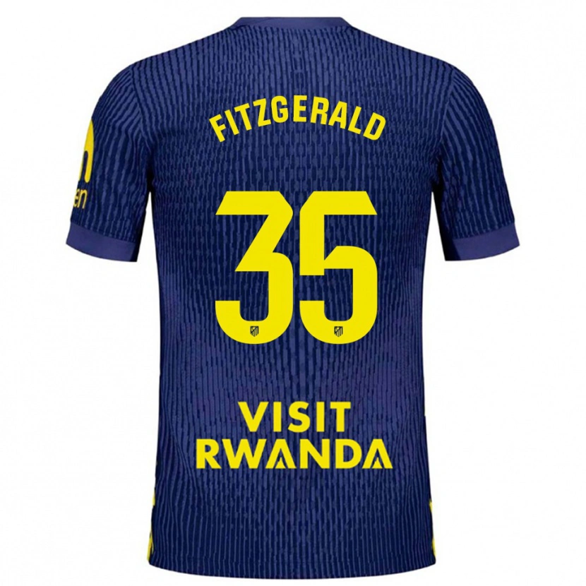 Danxen Kinderen Daniel Fitzgerald #35 Marineblauw Geel Uitshirt Uittenue 2025/26 T-Shirt