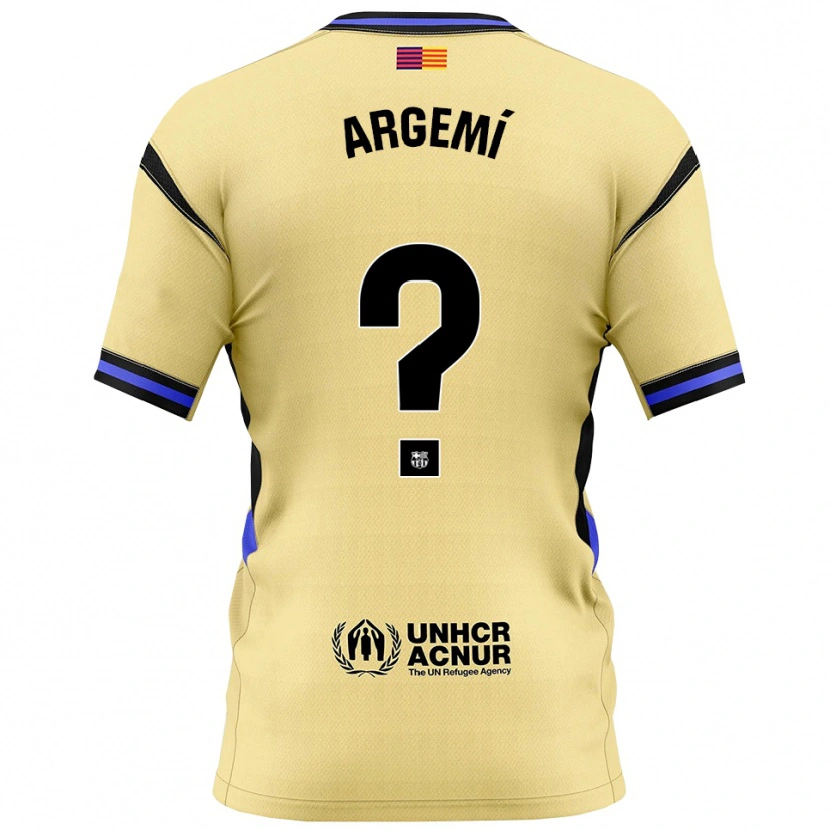 Danxen Kinderen Adam Argemí #0 Geel Zwart Uitshirt Uittenue 2025/26 T-Shirt