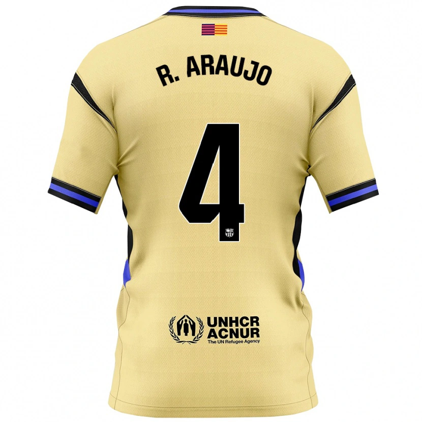 Danxen Kinderen Ronald Araujo #4 Geel Zwart Uitshirt Uittenue 2025/26 T-Shirt