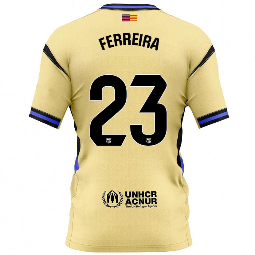 Danxen Kinderen Geyse Ferreira #23 Geel Zwart Uitshirt Uittenue 2025/26 T-Shirt