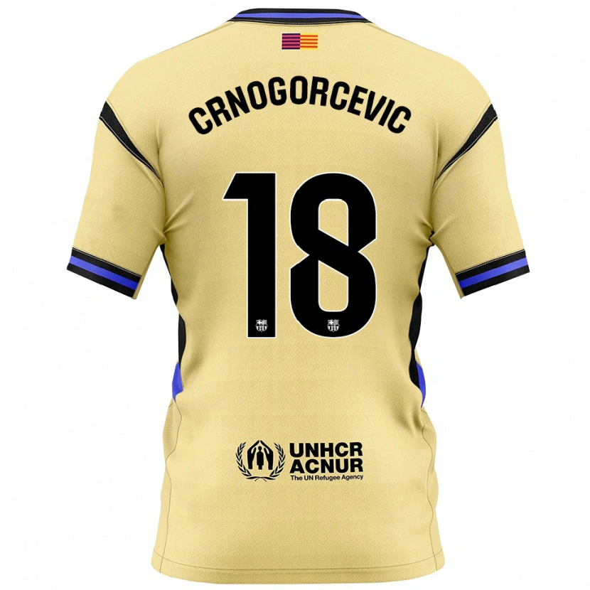 Danxen Kinderen Ana-Maria Crnogorcevic #18 Geel Zwart Uitshirt Uittenue 2025/26 T-Shirt