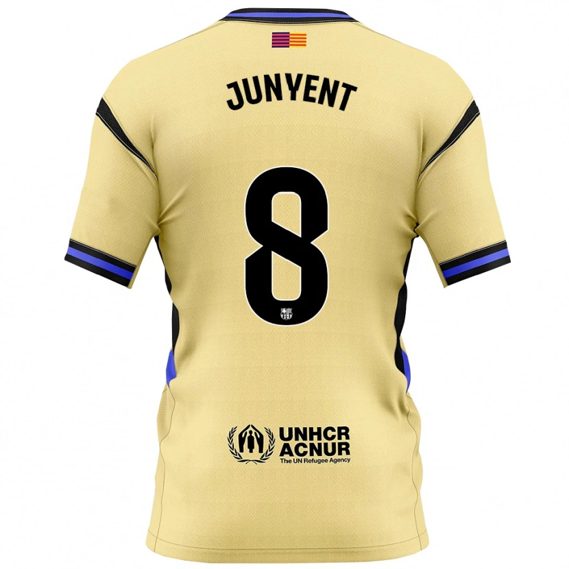 Danxen Kinderen Quim Junyent #8 Geel Zwart Uitshirt Uittenue 2025/26 T-Shirt