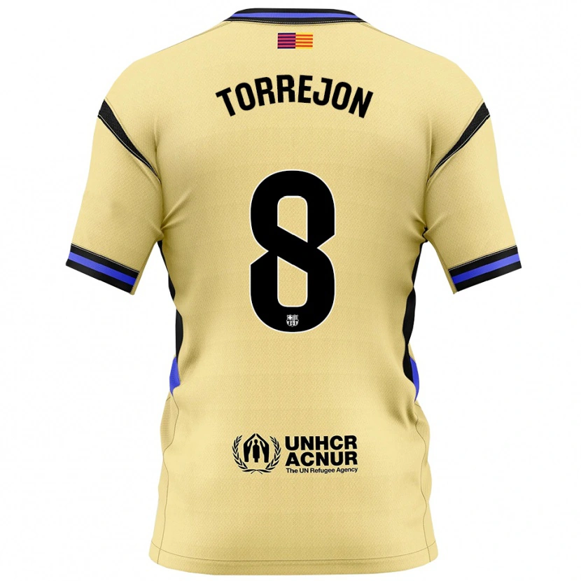 Danxen Kinderen Marta Torrejon #8 Geel Zwart Uitshirt Uittenue 2025/26 T-Shirt