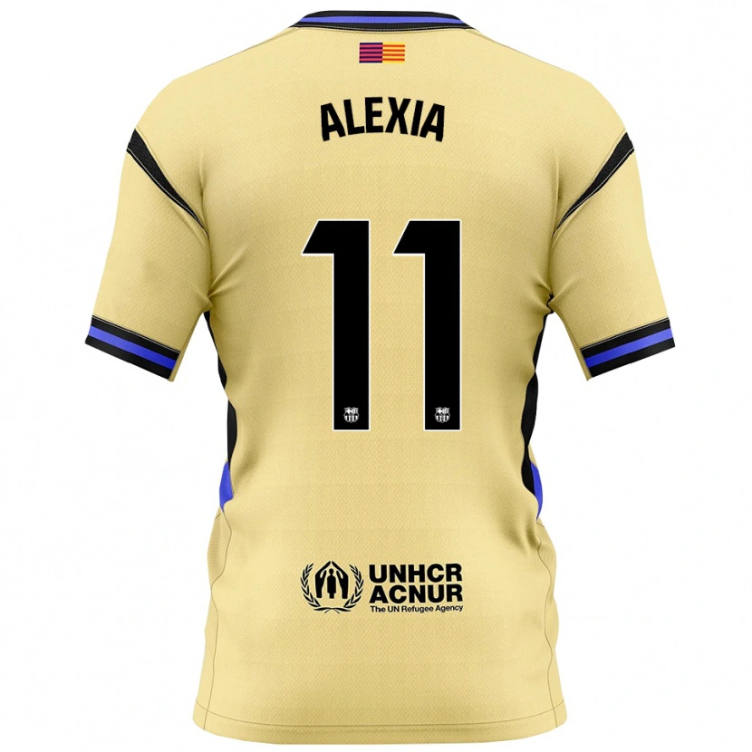 Danxen Kinderen Alexia Putellas #11 Geel Zwart Uitshirt Uittenue 2025/26 T-Shirt