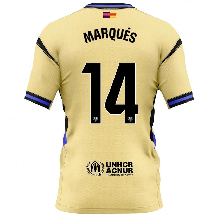 Danxen Kinderen Tommy Marqués #14 Geel Zwart Uitshirt Uittenue 2025/26 T-Shirt