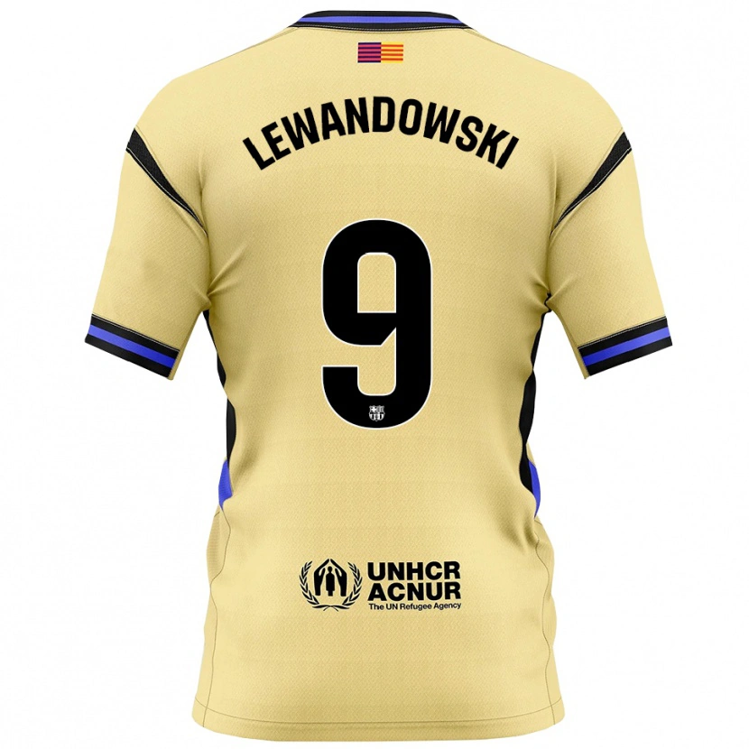 Danxen Kinderen Robert Lewandowski #9 Geel Zwart Uitshirt Uittenue 2025/26 T-Shirt