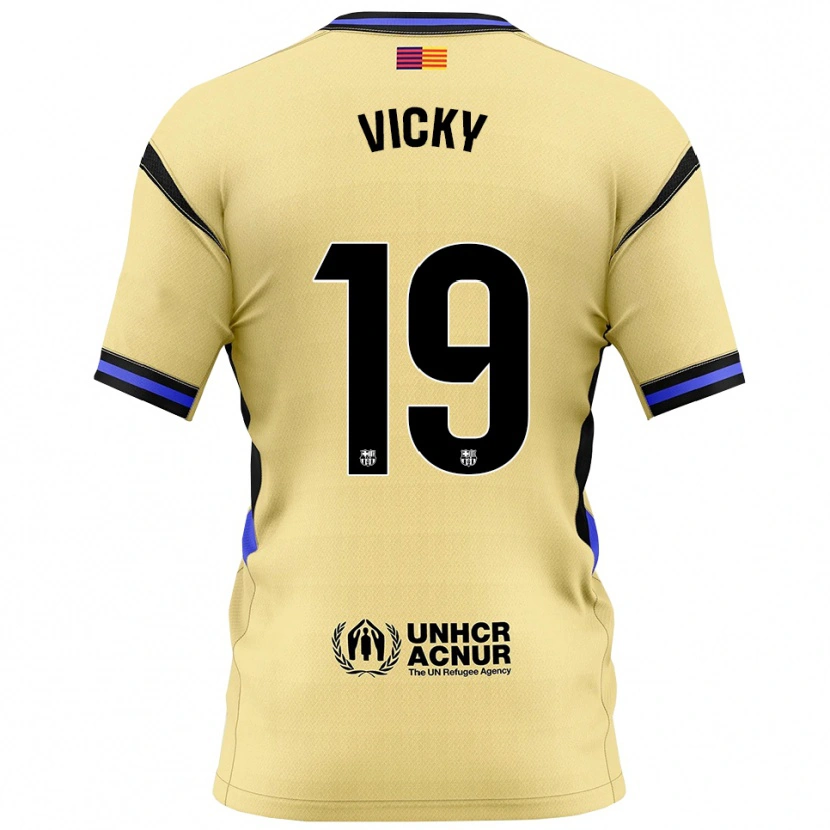 Danxen Kinderen Vicky López #19 Geel Zwart Uitshirt Uittenue 2025/26 T-Shirt