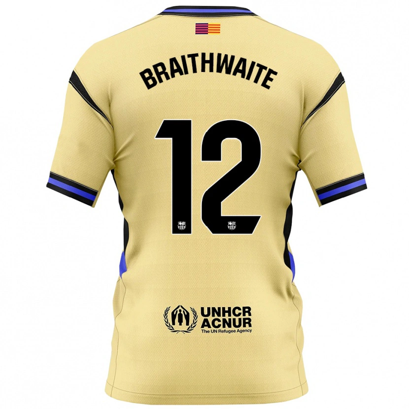 Danxen Kinderen Martin Braithwaite #12 Geel Zwart Uitshirt Uittenue 2025/26 T-Shirt
