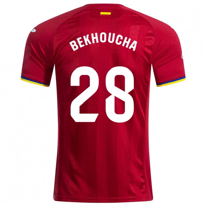 Danxen Kinderen Ismael Bekhoucha #28 Rood Geel Blauw Uitshirt Uittenue 2025/26 T-Shirt
