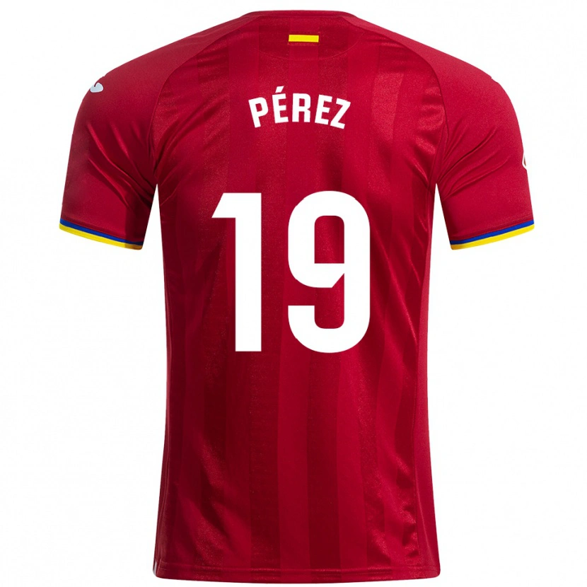 Danxen Kinderen Joselu Pérez #19 Rood Geel Blauw Uitshirt Uittenue 2025/26 T-Shirt