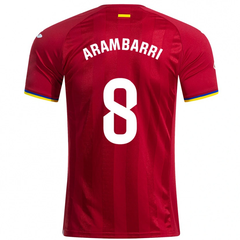Danxen Kinderen Mauro Arambarri #8 Rood Geel Blauw Uitshirt Uittenue 2025/26 T-Shirt
