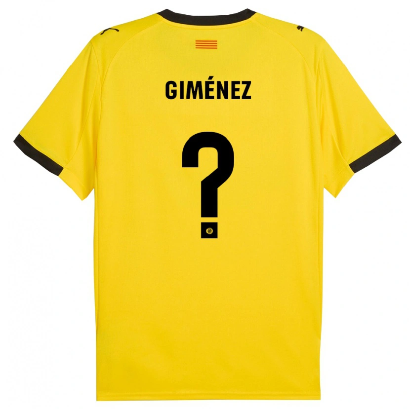Danxen Kinderen Félix Giménez #0 Geel Zwart Uitshirt Uittenue 2025/26 T-Shirt