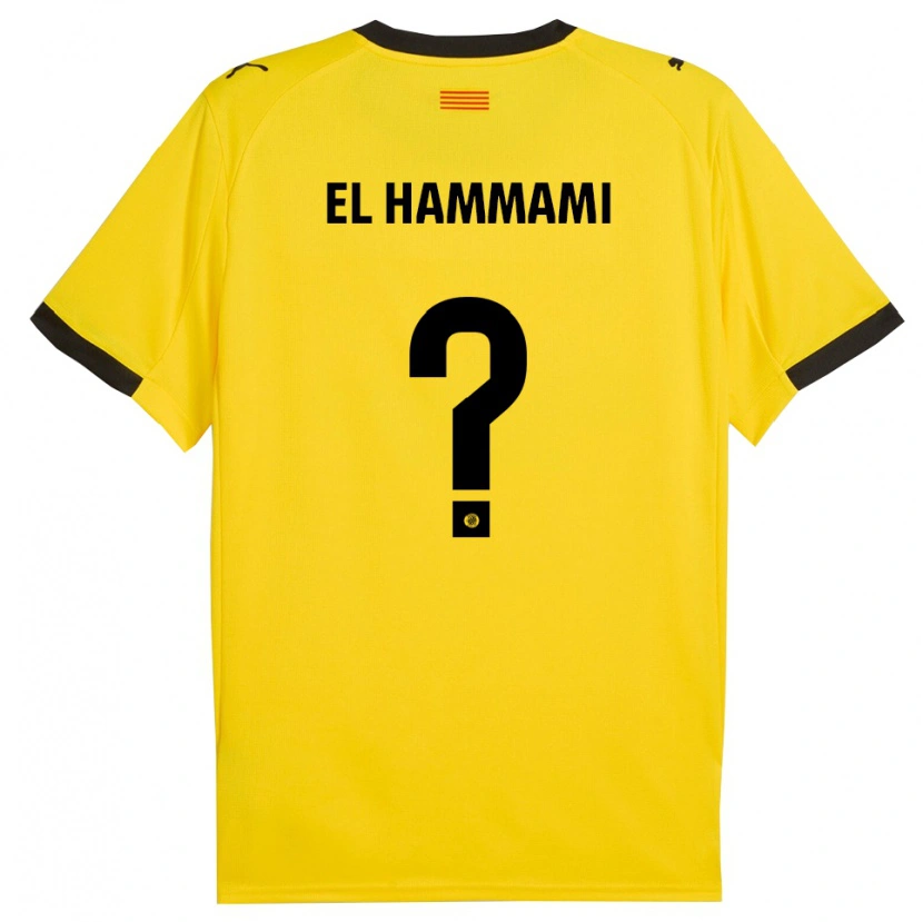 Danxen Kinderen Ayoub El Hammami #0 Geel Zwart Uitshirt Uittenue 2025/26 T-Shirt