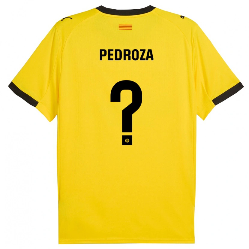 Danxen Kinderen Gerardo Pedroza #0 Geel Zwart Uitshirt Uittenue 2025/26 T-Shirt