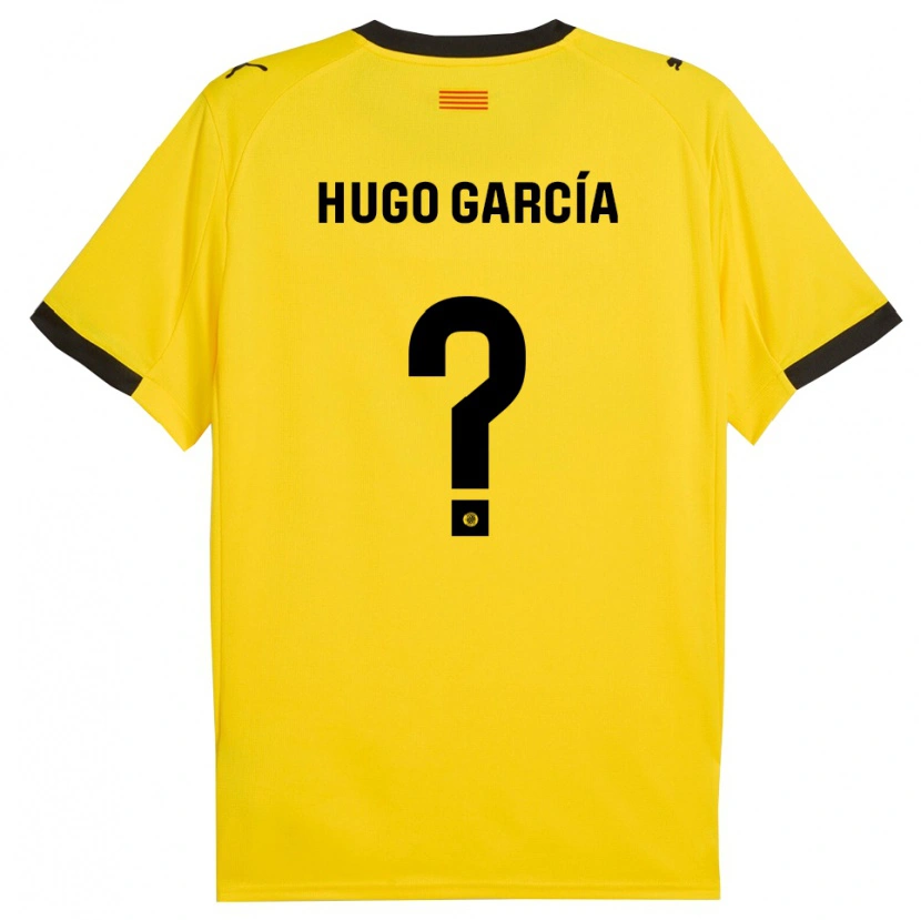 Danxen Kinderen Hugo García #0 Geel Zwart Uitshirt Uittenue 2025/26 T-Shirt