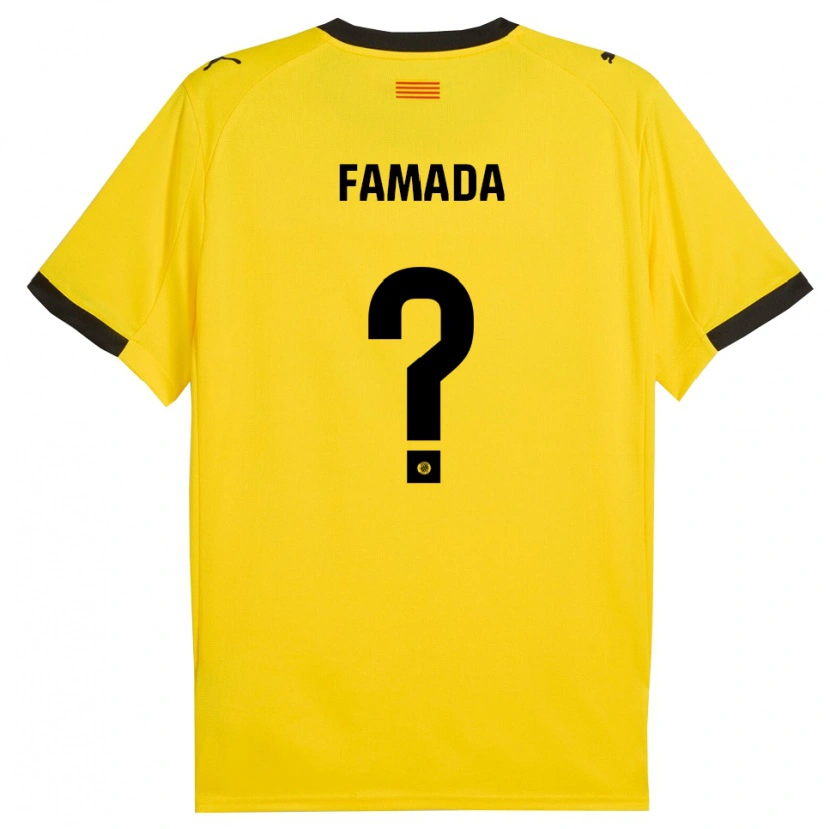 Danxen Kinderen Álex Famada #0 Geel Zwart Uitshirt Uittenue 2025/26 T-Shirt