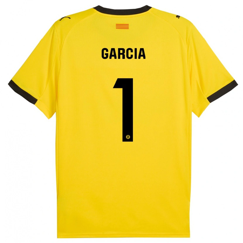Danxen Kinderen Lucas García #1 Geel Zwart Uitshirt Uittenue 2025/26 T-Shirt