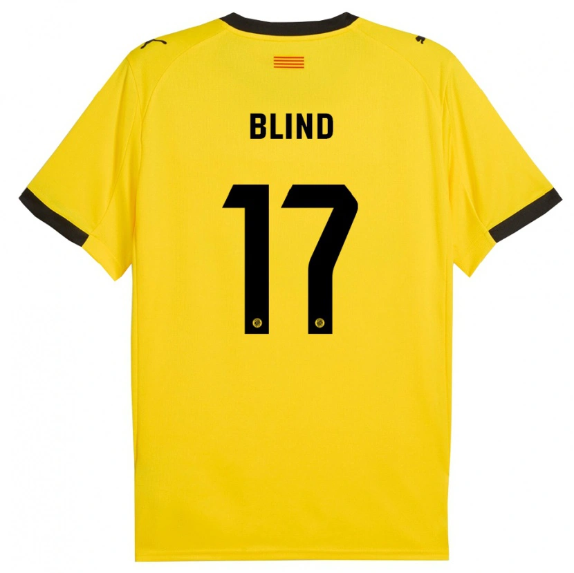 Danxen Kinderen Daley Blind #17 Geel Zwart Uitshirt Uittenue 2025/26 T-Shirt