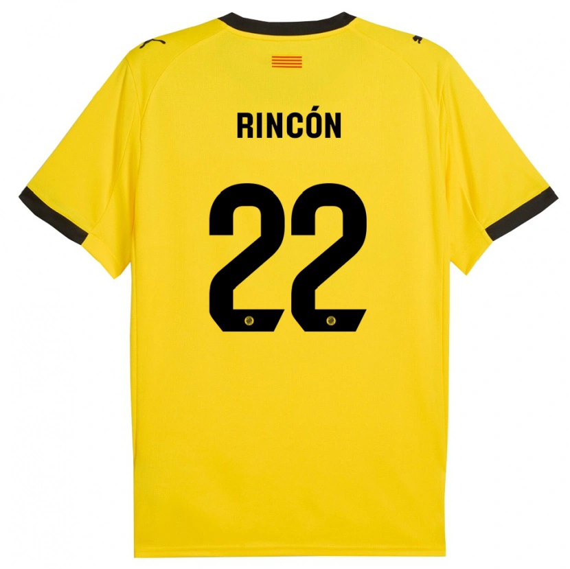 Danxen Kinderen Hugo Rincón #22 Geel Zwart Uitshirt Uittenue 2025/26 T-Shirt