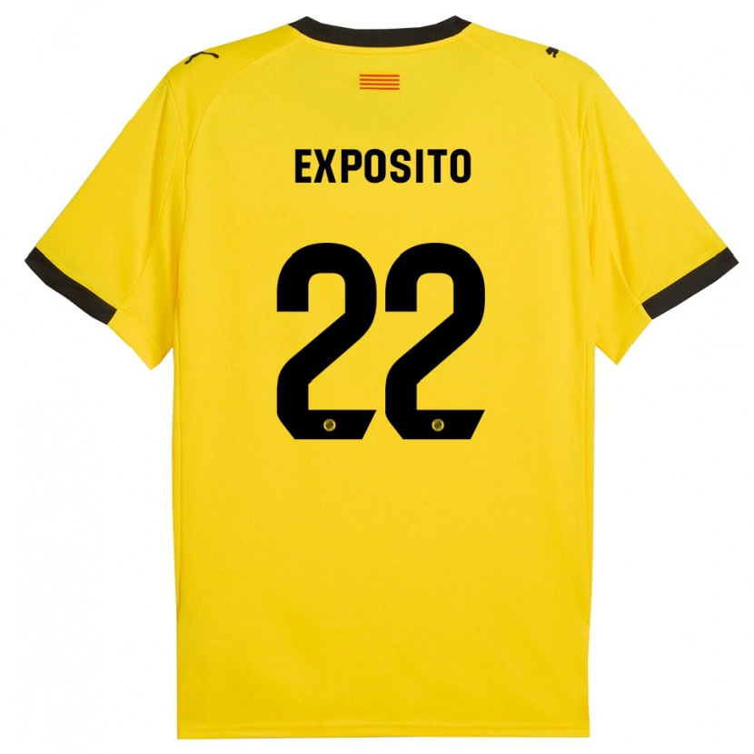 Danxen Kinderen Samu Expósito #22 Geel Zwart Uitshirt Uittenue 2025/26 T-Shirt