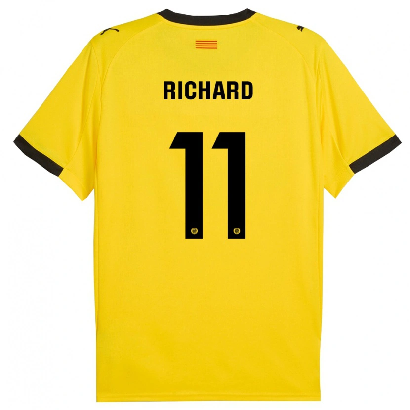 Danxen Kinderen Richard Martínez #11 Geel Zwart Uitshirt Uittenue 2025/26 T-Shirt
