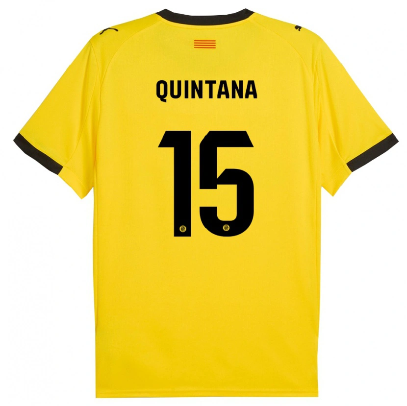 Danxen Kinderen Amru Quintana #15 Geel Zwart Uitshirt Uittenue 2025/26 T-Shirt
