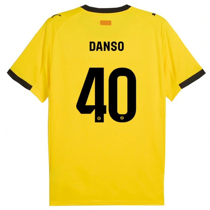 Danxen Kinderen Jordi Danso #40 Geel Zwart Uitshirt Uittenue 2025/26 T-Shirt