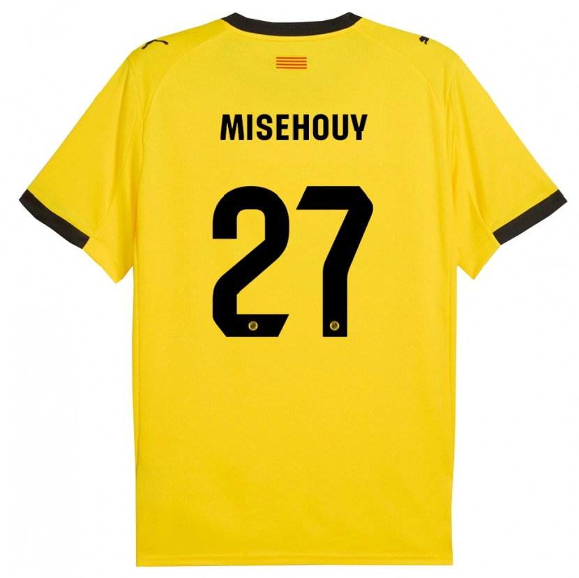 Danxen Kinderen Gabriel Misehouy #27 Geel Zwart Uitshirt Uittenue 2025/26 T-Shirt