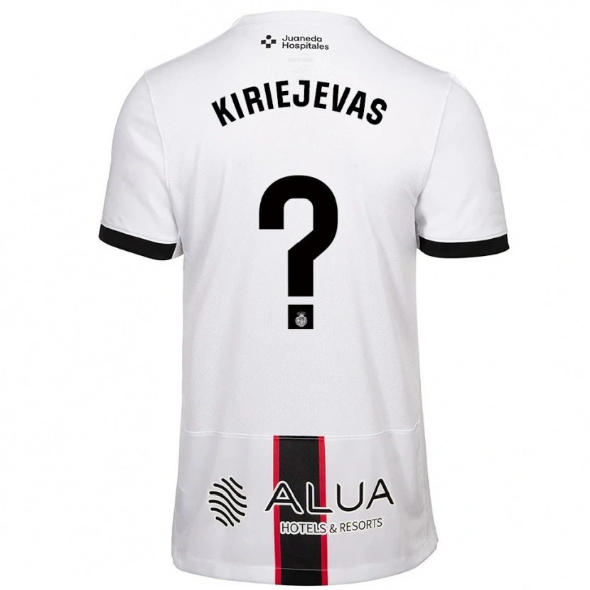Danxen Kinderen Rimvydas Kiriejevas #0 Wit Zwart Uitshirt Uittenue 2025/26 T-Shirt