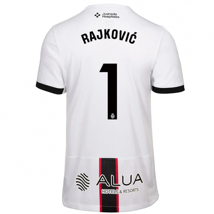 Danxen Kinderen Predrag Rajkovic #1 Wit Zwart Uitshirt Uittenue 2025/26 T-Shirt
