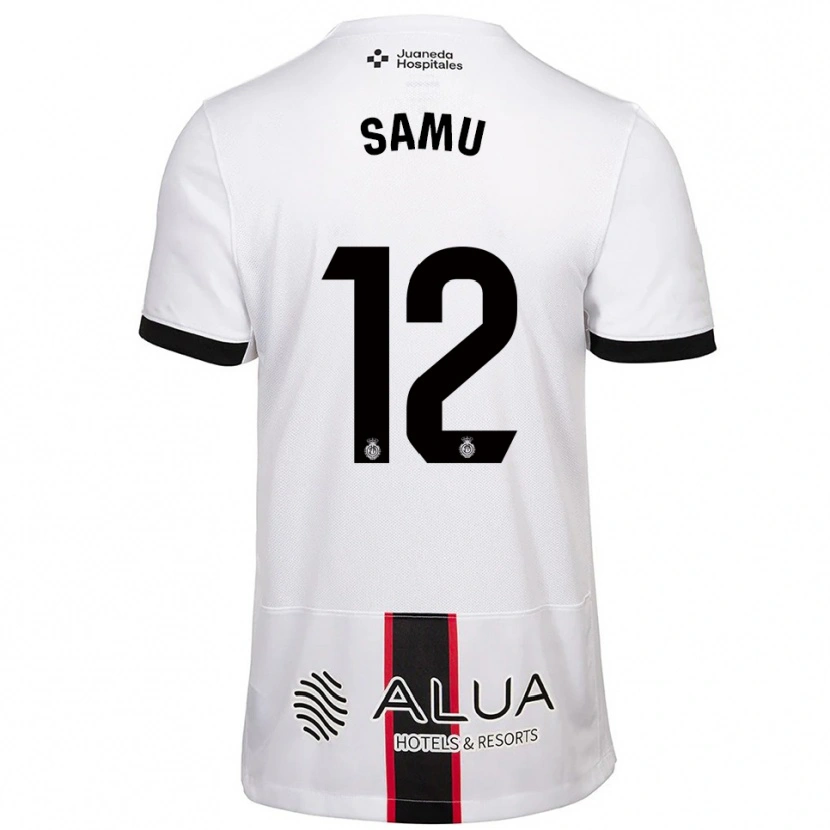 Danxen Kinderen Samú Costa #12 Wit Zwart Uitshirt Uittenue 2025/26 T-Shirt