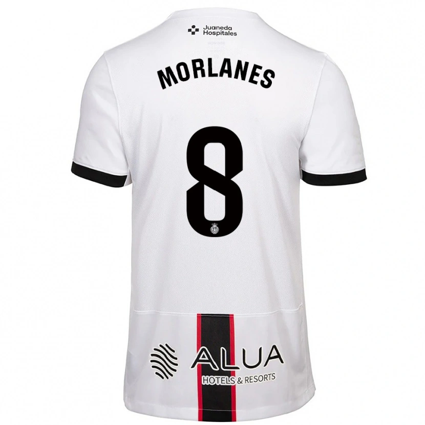 Danxen Kinderen Manu Morlanes #8 Wit Zwart Uitshirt Uittenue 2025/26 T-Shirt