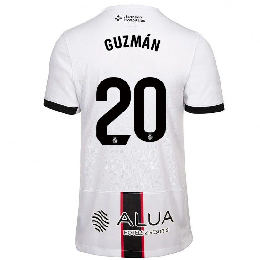 Danxen Kinderen Samuel Guzmán #20 Wit Zwart Uitshirt Uittenue 2025/26 T-Shirt