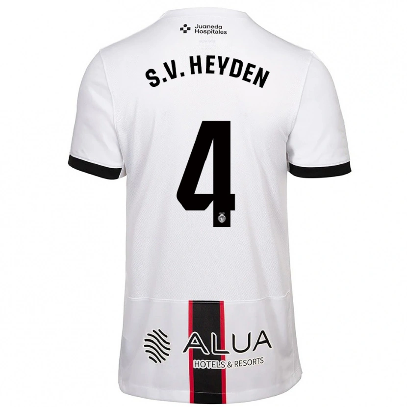 Danxen Kinderen Siebe Van Der Heyden #4 Wit Zwart Uitshirt Uittenue 2025/26 T-Shirt