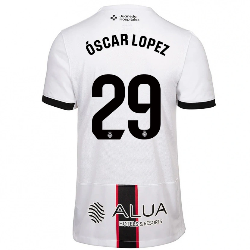 Danxen Kinderen Óscar López #29 Wit Zwart Uitshirt Uittenue 2025/26 T-Shirt