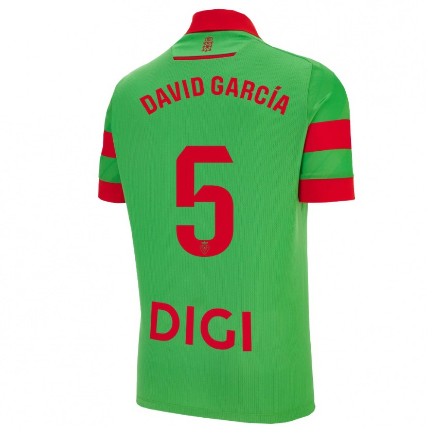 Danxen Kinderen David García #5 Groen Rood Uitshirt Uittenue 2025/26 T-Shirt