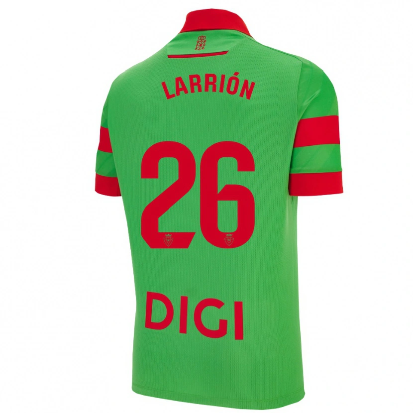 Danxen Kinderen Asier Larrión #26 Groen Rood Uitshirt Uittenue 2025/26 T-Shirt