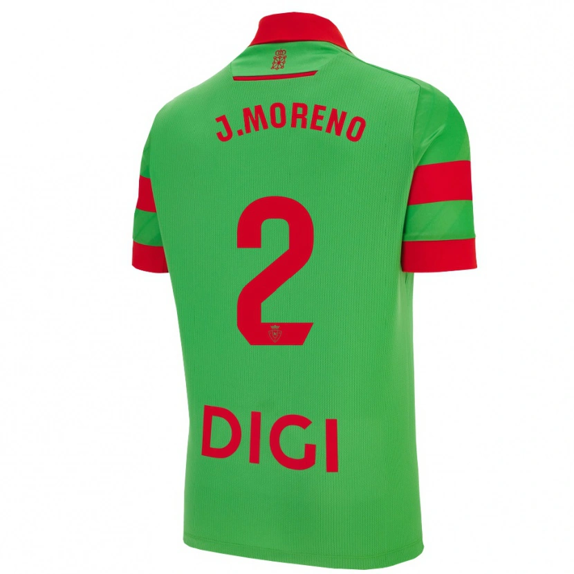 Danxen Kinderen Jorge Moreno #2 Groen Rood Uitshirt Uittenue 2025/26 T-Shirt