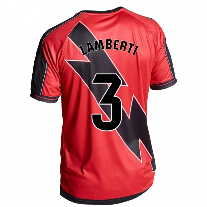 Danxen Kinderen Luca Lamberti #3 Rood Zwart Uitshirt Uittenue 2025/26 T-Shirt