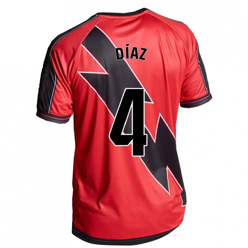 Danxen Kinderen Pedro Díaz #4 Rood Zwart Uitshirt Uittenue 2025/26 T-Shirt