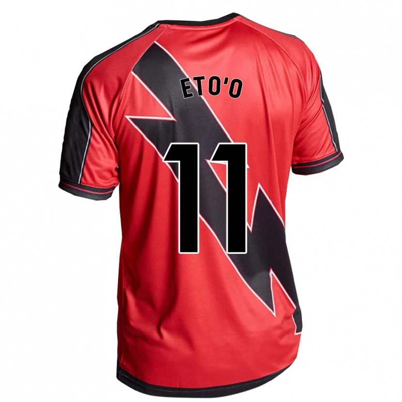 Danxen Kinderen Etienne Eto'o #11 Rood Zwart Uitshirt Uittenue 2025/26 T-Shirt