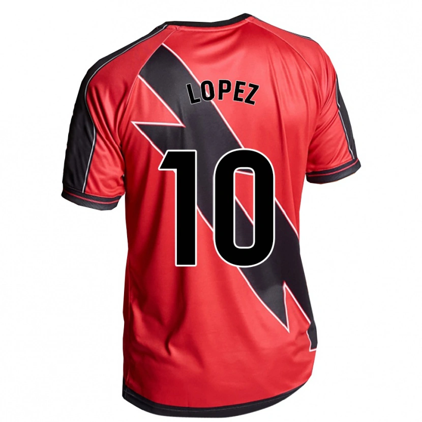 Danxen Kinderen Asier López #10 Rood Zwart Uitshirt Uittenue 2025/26 T-Shirt
