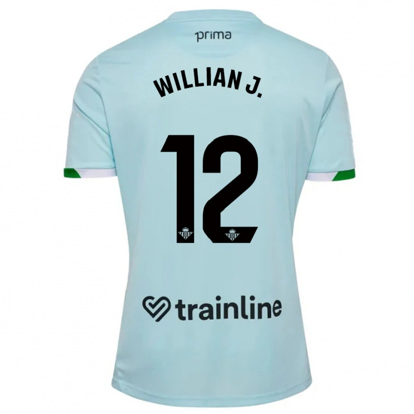 Danxen Kinderen Willian Jose #12 Hemelsblauw Groen Uitshirt Uittenue 2025/26 T-Shirt