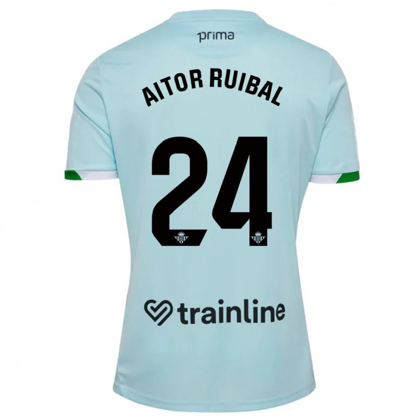 Danxen Kinderen Aitor Ruibal #24 Hemelsblauw Groen Uitshirt Uittenue 2025/26 T-Shirt