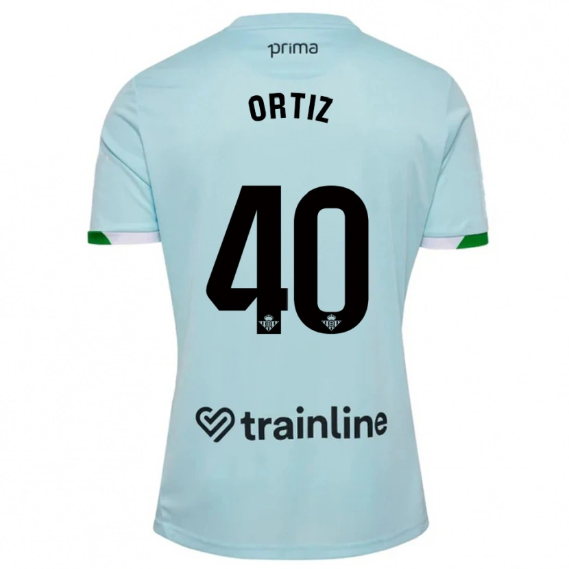 Danxen Kinderen Ángel Ortiz #40 Hemelsblauw Groen Uitshirt Uittenue 2025/26 T-Shirt