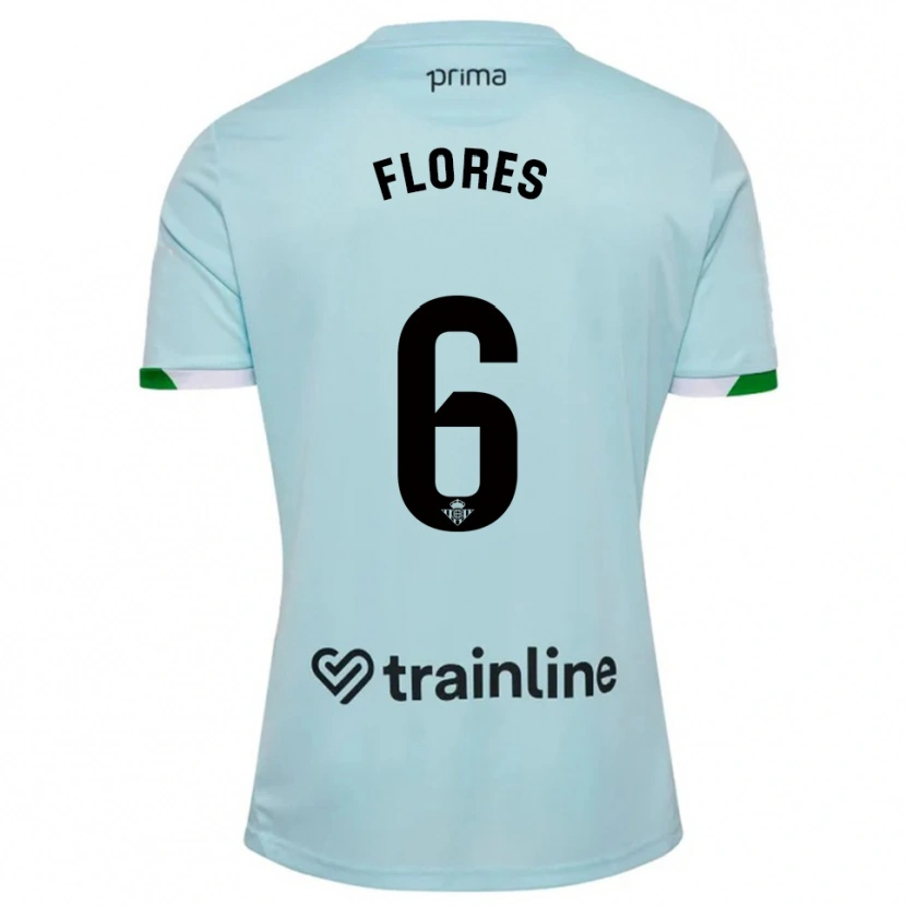 Danxen Kinderen Mateo Flores #6 Hemelsblauw Groen Uitshirt Uittenue 2025/26 T-Shirt