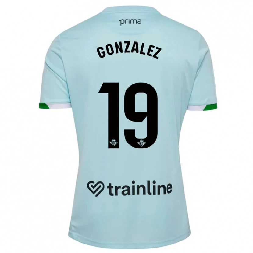 Danxen Kinderen Juan González #19 Hemelsblauw Groen Uitshirt Uittenue 2025/26 T-Shirt