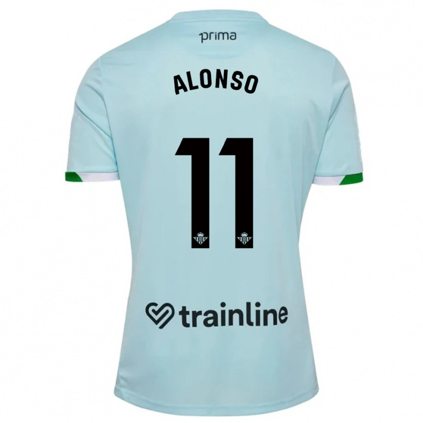 Danxen Kinderen Borja Alonso #11 Hemelsblauw Groen Uitshirt Uittenue 2025/26 T-Shirt