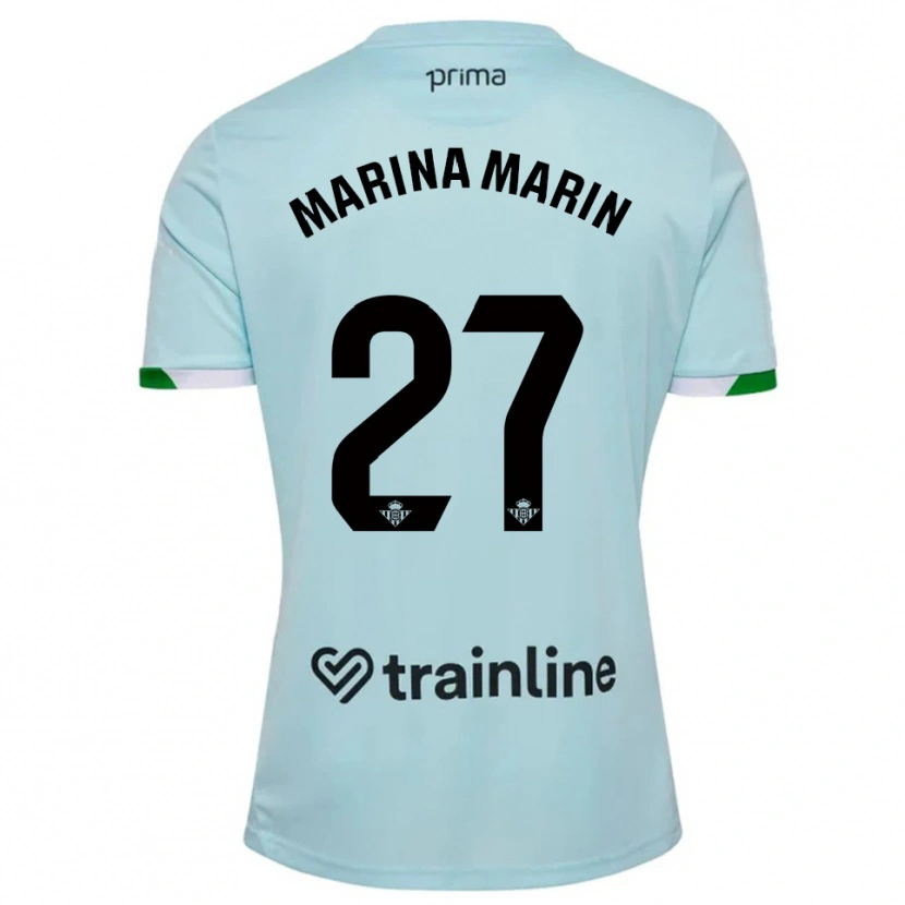 Danxen Kinderen Marina Marín #27 Hemelsblauw Groen Uitshirt Uittenue 2025/26 T-Shirt